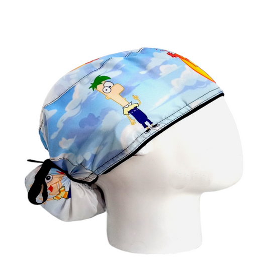 Gorro Quirúrgico Mujer y Portacarnet Phineas y Ferb - gorro antifluido para mujer Doctools - foto 2