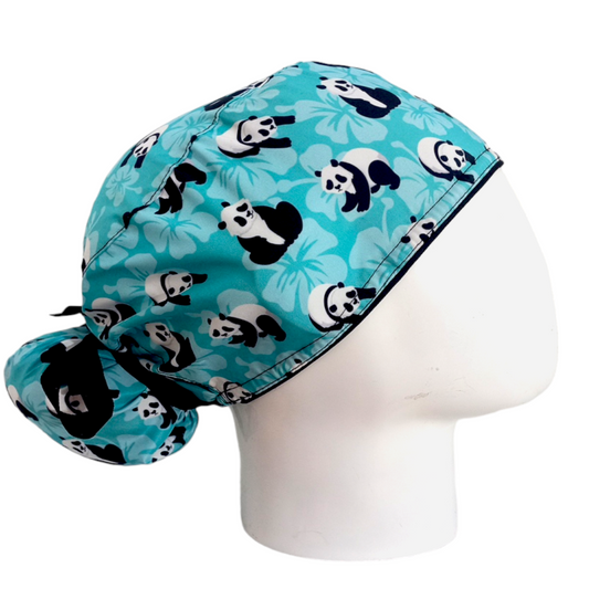 Gorro Quirúrgico Mujer y Portacarnet Panda Menta - gorro antifluido para mujer Doctools - foto 2