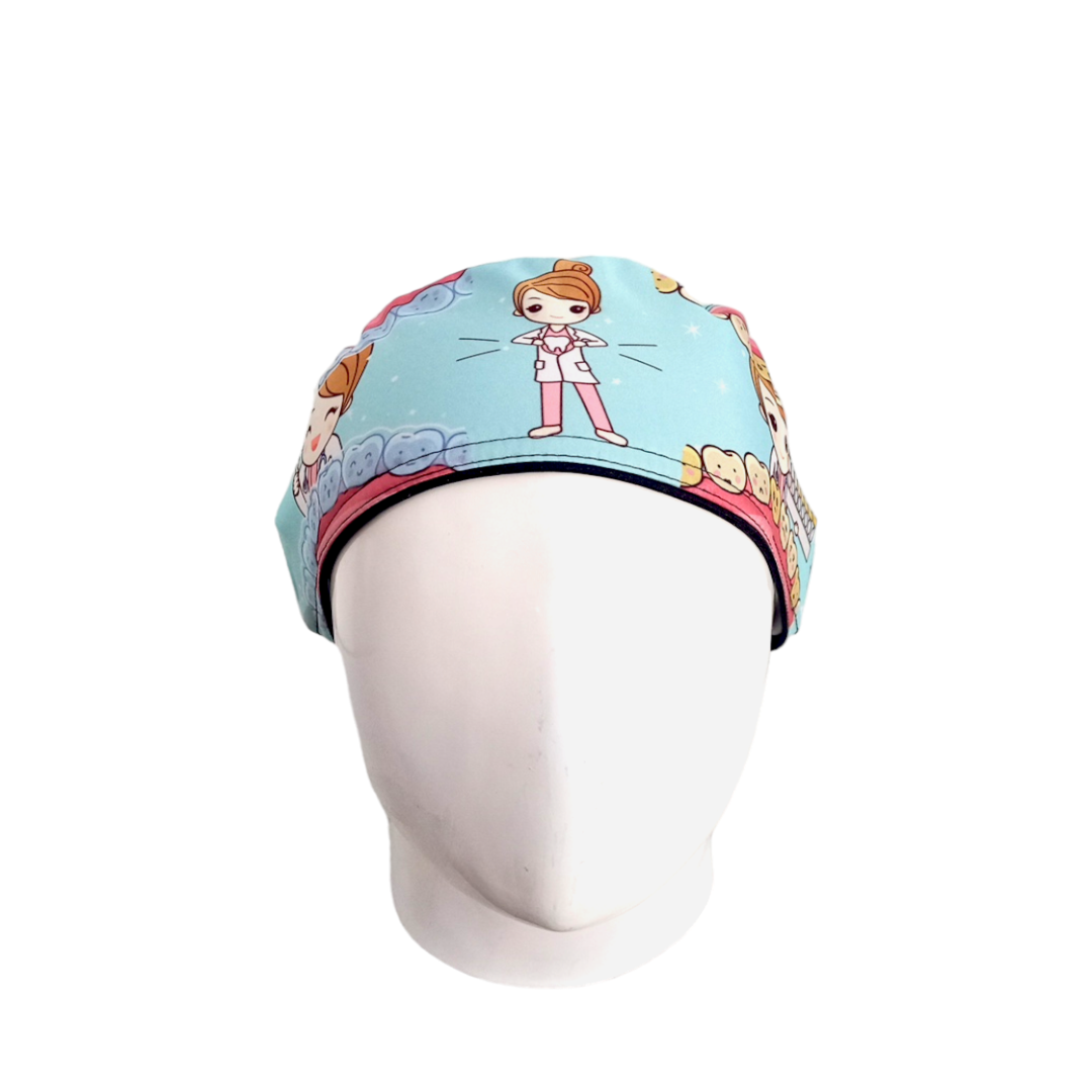 Gorro Quirúrgico Mujer y Portacarnet Odontología Menta - gorro antifluido para mujer Doctools - foto 3