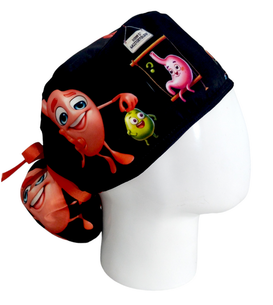 Gorro Quirúrgico Mujer y Portacarnet Gastroenterología Negro - gorro antifluido para mujer Doctools - foto 2