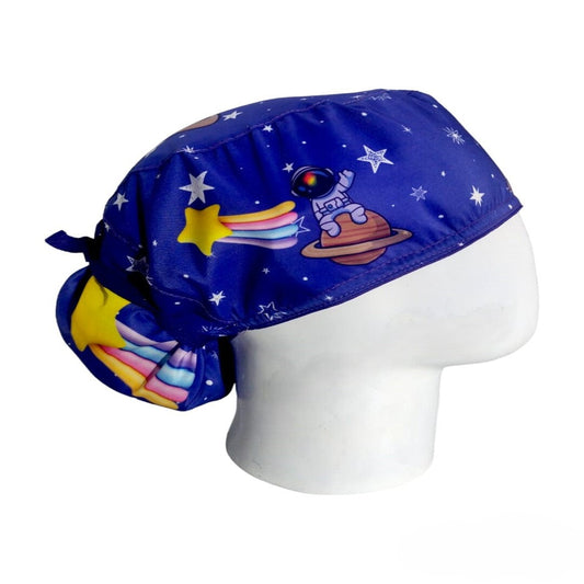 Gorro Quirúrgico Mujer y Portacarnet Astronauta Morado - gorro antifluido para mujer Doctools - foto 2