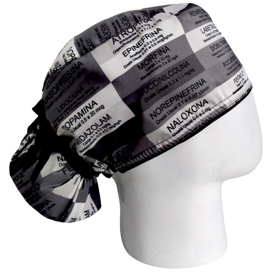 Gorro Quirúrgico Mujer y Portacarnet Anestesiología Gris - gorro antifluido para mujer Doctools - foto 2