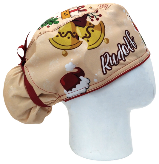 Gorro Quirúrgico Mujer y Portacarnet Rudolph Reno Navidad - gorro antifluido para mujer Doctools - foto 2