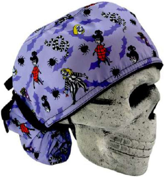 Gorro Quirúrgico Mujer y Portacarnet Beetlejuice Lila - gorro antifluido para mujer Doctools - foto 2