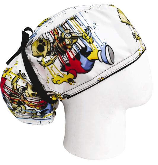 Gorro Quirúrgico Mujer y Portacarnet Bart Simpson Esqueleto - gorro antifluido para mujer Doctools - foto 2