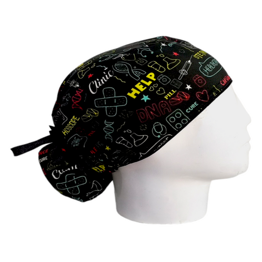 Gorro Quirúrgico Mujer y Portacarnet Medical Negro - gorro antifluido para mujer Doctools - foto 2