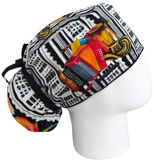 Gorro Quirúrgico Mujer y Portacarnet Acordeón Flores - gorro antifluido para mujer Doctools - foto 2