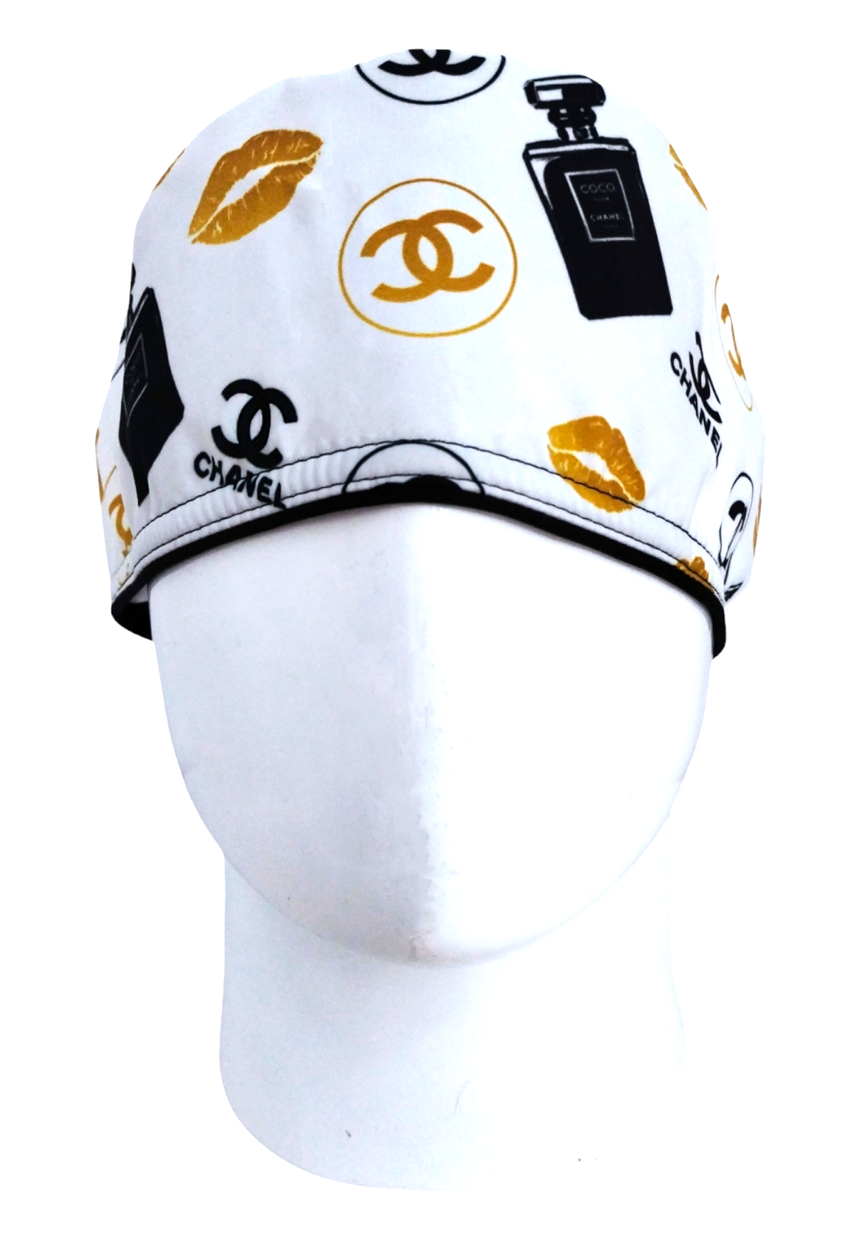 Gorro Quirúrgico Mujer y Portacarnet Chanel Blanco - gorro antifluido para mujer Doctools - foto 3