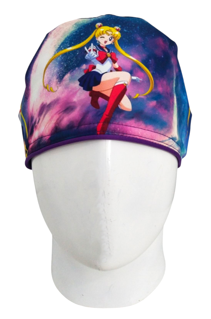 Gorro Quirúrgico Mujer y Portacarnet Sailor Moon Morado - gorro antifluido para mujer Doctools - foto 3