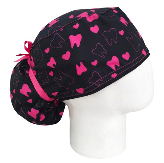Gorro Quirúrgico Mujer y Portacarnet Dentichic Odontología Negro - gorro antifluido para mujer Doctools - foto 2