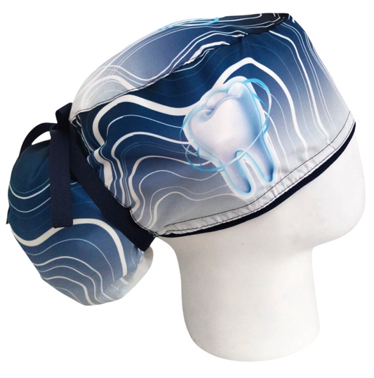 Gorro Quirúrgico Mujer y Portacarnet Zafiro Odontología - gorro antifluido para mujer Doctools - foto 2