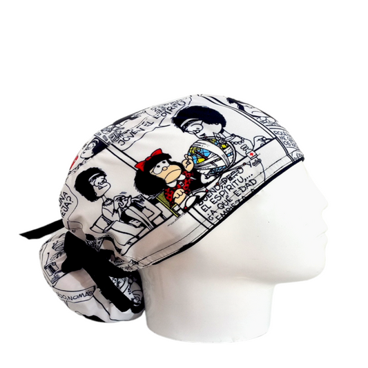 Gorro Quirúrgico Mujer y Portacarnet Mafalda Clásica - gorro antifluido para mujer Doctools - foto 2