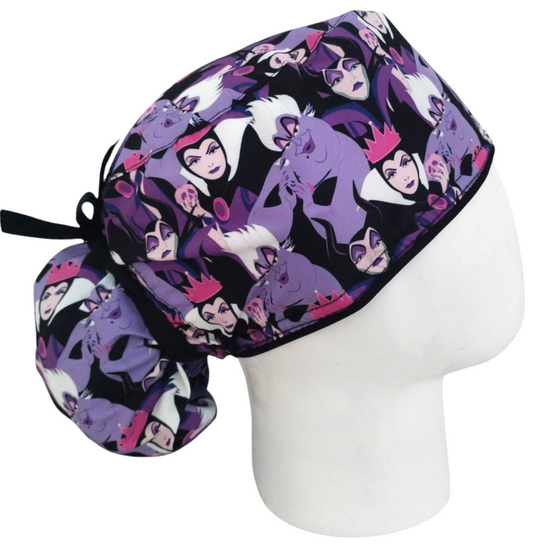 Gorro Quirúrgico Mujer y Portacarnet Villanas Lila - gorro antifluido para mujer Doctools - foto 2