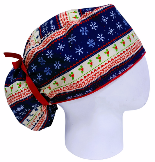 Gorro Quirúrgico Mujer y Portacarnet Navidad Nevado - gorro antifluido para mujer Doctools - foto 2