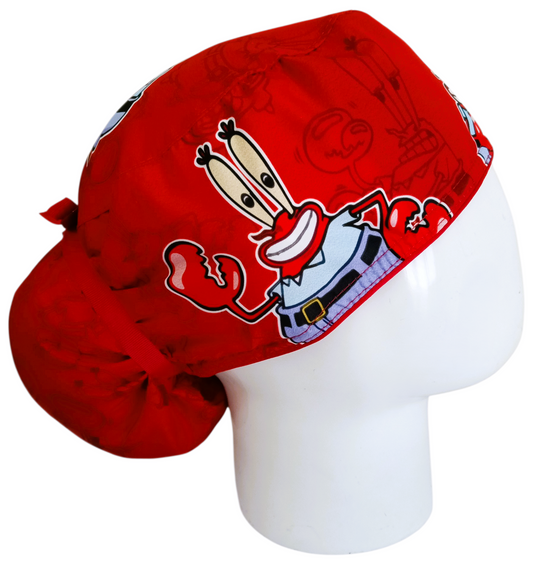 Gorro Quirúrgico Mujer y Portacarnet Don Cangrejo Rojo - gorro antifluido para mujer Doctools - foto 2