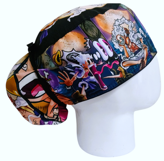Gorro Quirúrgico Mujer y Portacarnet One Piece Animado - gorro antifluido para mujer Doctools - foto 2