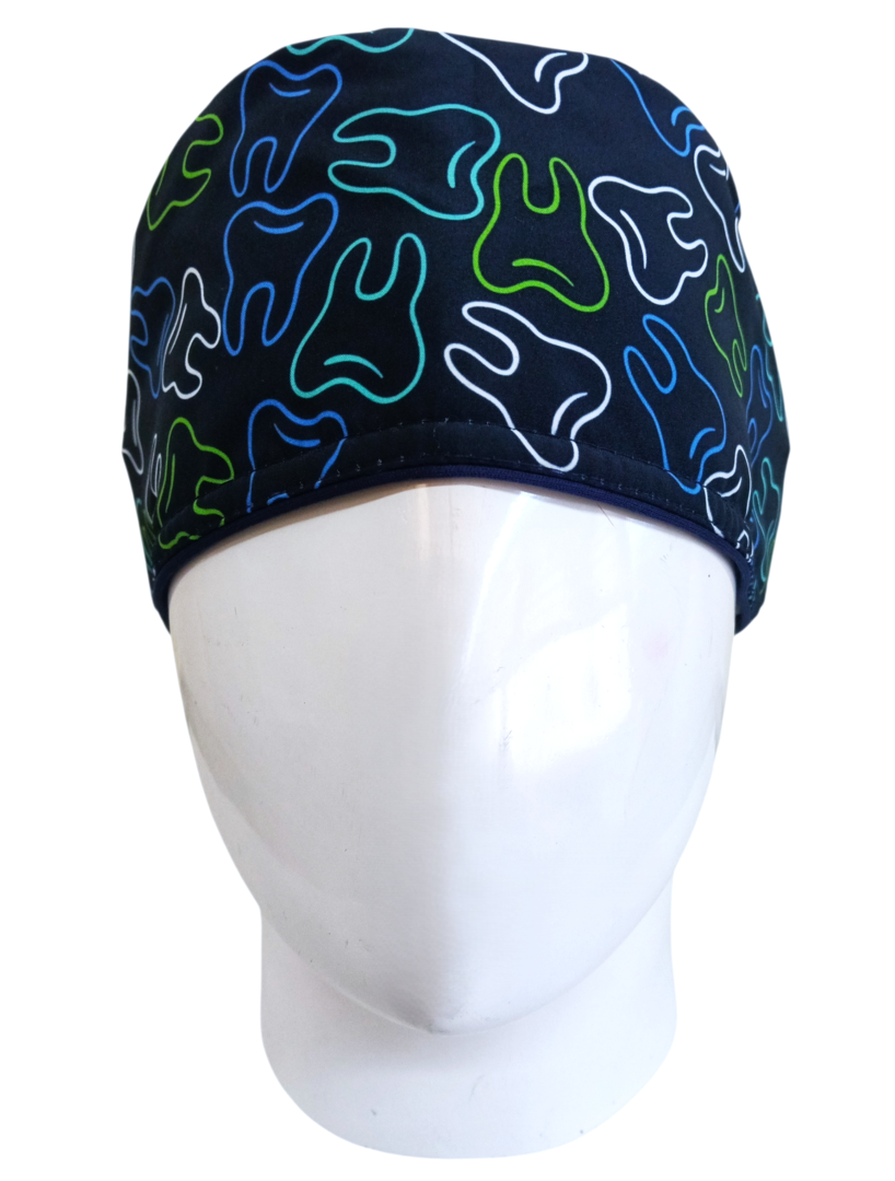 Gorro Quirúrgico Mujer y Portacarnet Dental Blueprint - gorro antifluido para mujer Doctools - foto 3