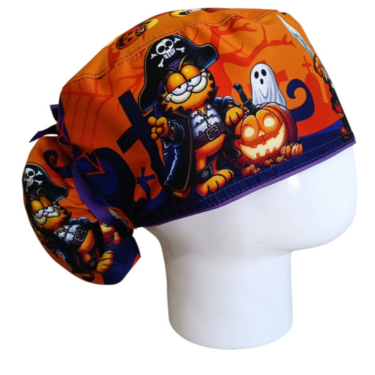 Gorro Quirúrgico Mujer y Portacarnet Garfield Halloween - gorro antifluido para mujer Doctools - foto 2
