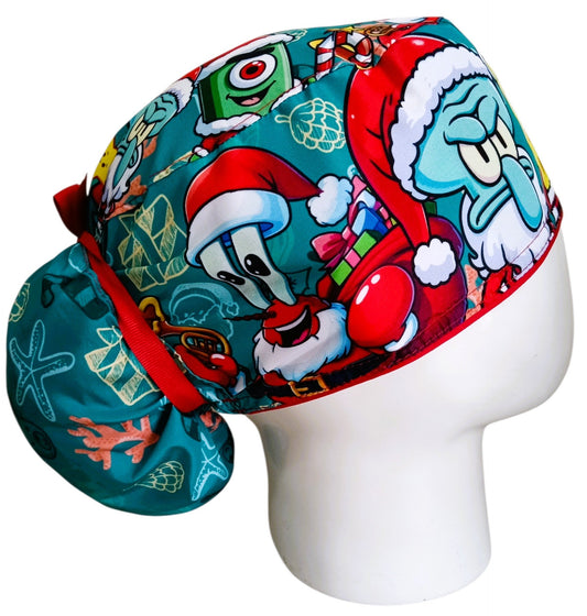 Gorro Quirúrgico Mujer y Portacarnet Bob Esponja Navidad - gorro antifluido para mujer Doctools - foto 2