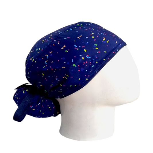 Gorro Quirúrgico Mujer y Portacarnet Textura Colores Azul - gorro antifluido para mujer Doctools - foto 2