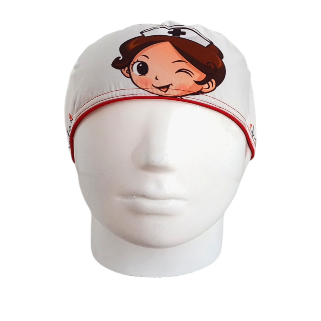 Gorro Quirúrgico Mujer y Portacarnet Enfermera Blanco - gorro antifluido para mujer Doctools - foto 3