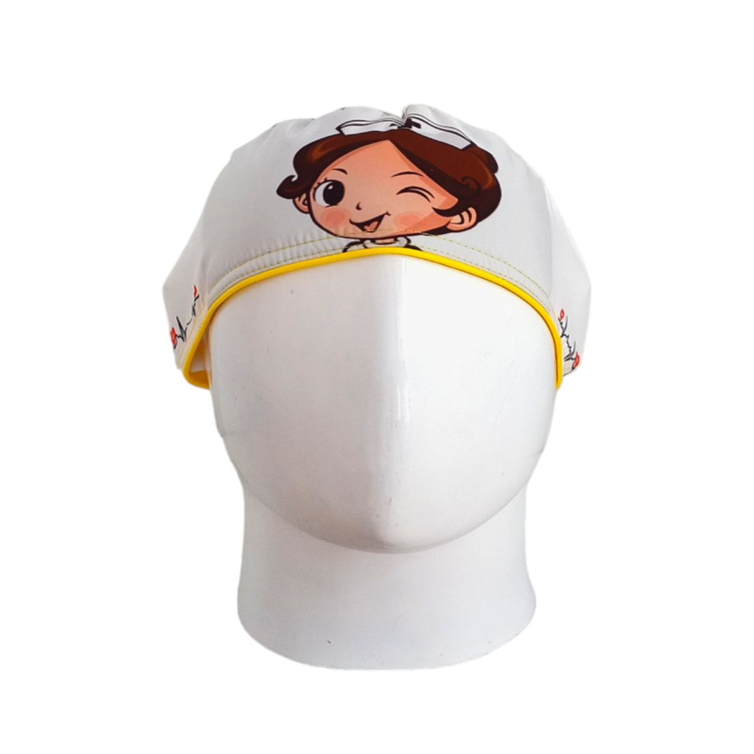 Gorro Quirúrgico Mujer y Portacarnet Enfermera Amarillo - gorro antifluido para mujer Doctools - foto 3