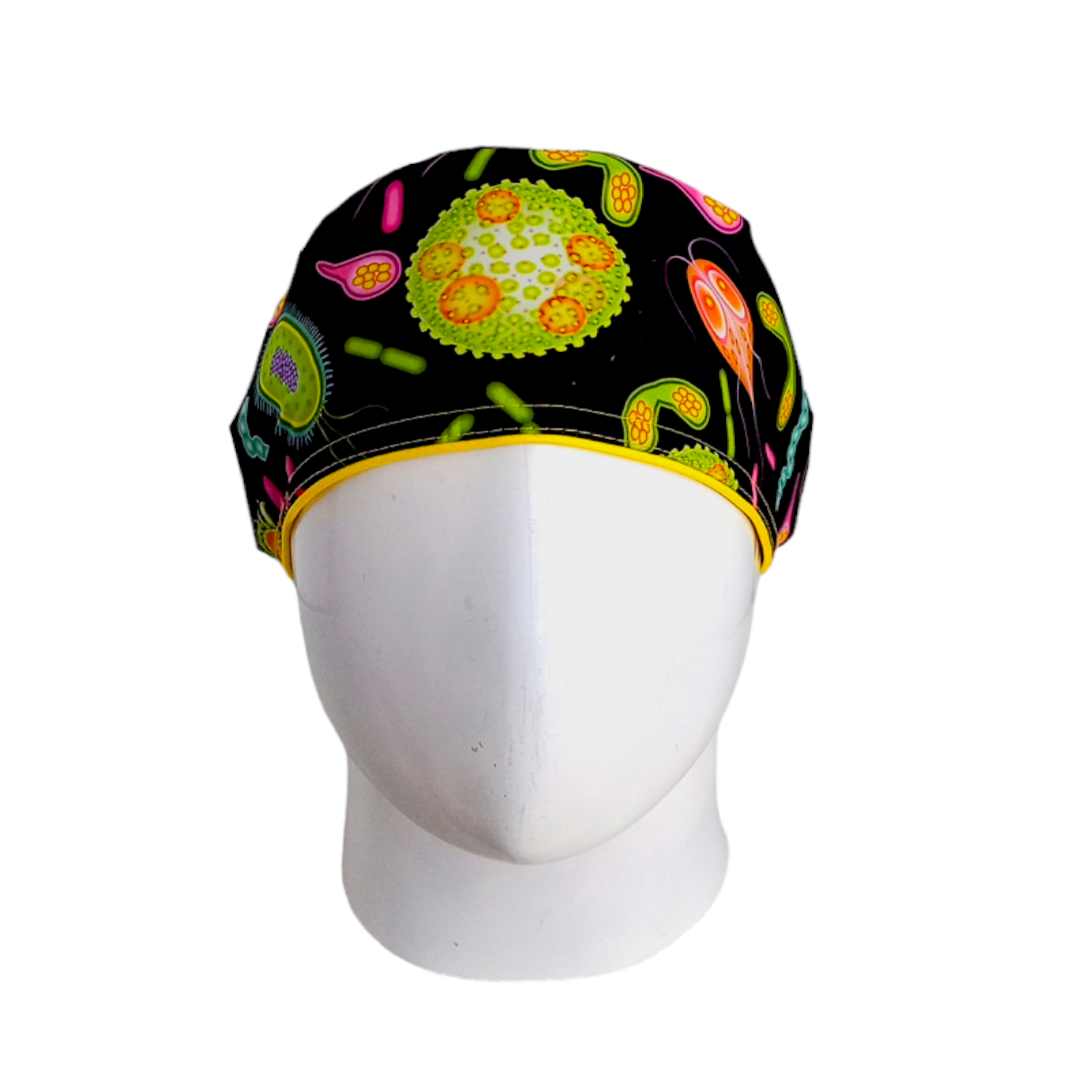 Gorro Quirúrgico Mujer y Portacarnet Células Negro - gorro antifluido para mujer Doctools - foto 3
