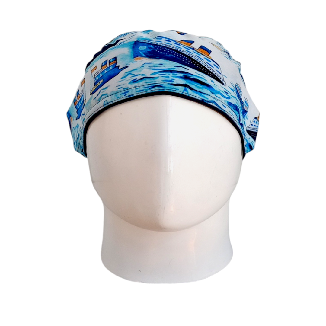 Gorro Quirúrgico Mujer y Portacarnet Barcos - gorro antifluido para mujer Doctools - foto 3
