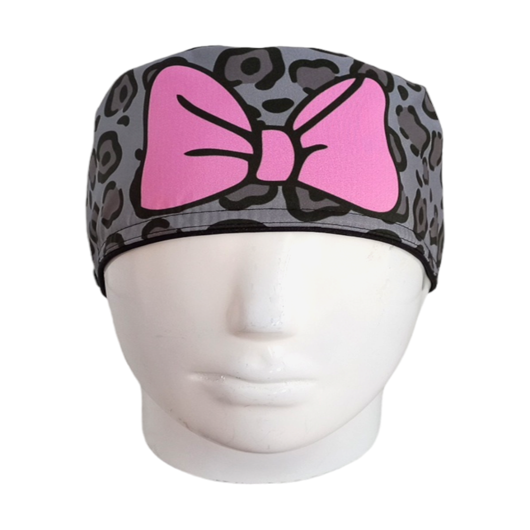 Gorro Quirúrgico Mujer y Portacarnet Animal Print Gris Mini - gorro antifluido para mujer Doctools - foto 3