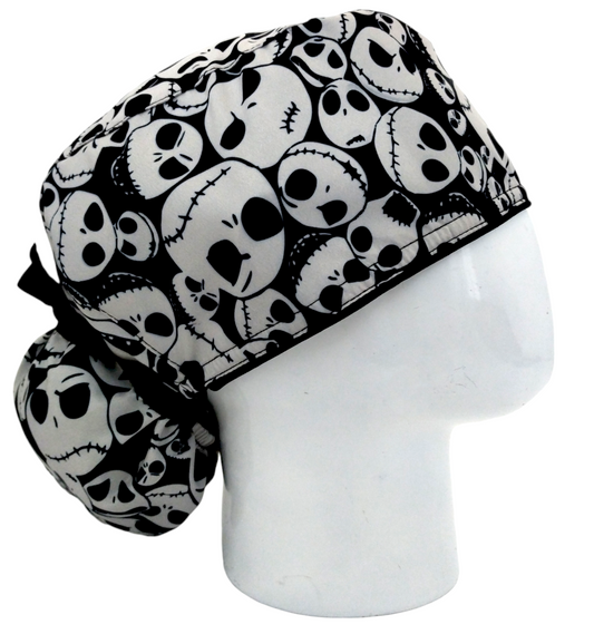 Gorro Quirúrgico Mujer y Portacarnet Jack Negro Halloween - gorro antifluido para mujer Doctools - foto 2