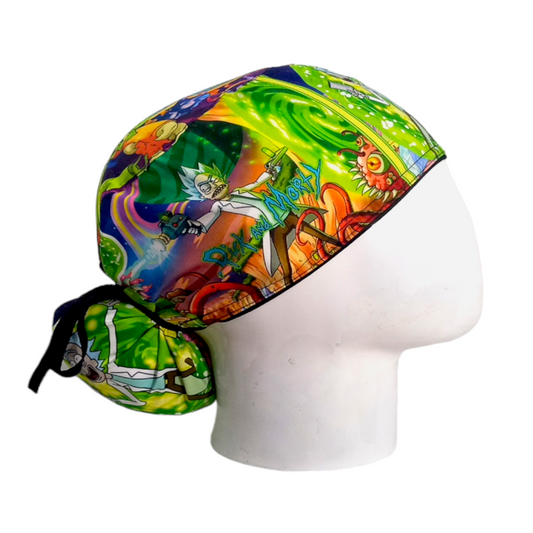 Gorro Quirúrgico Mujer y Portacarnet Rick y Morty Verde - gorro antifluido para mujer Doctools - foto 2