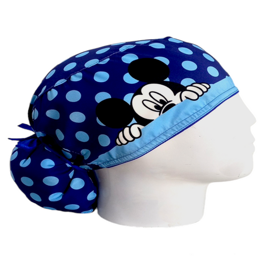 Gorro Quirúrgico Mujer y Portacarnet Mickey Azul - gorro antifluido para mujer Doctools - foto 2