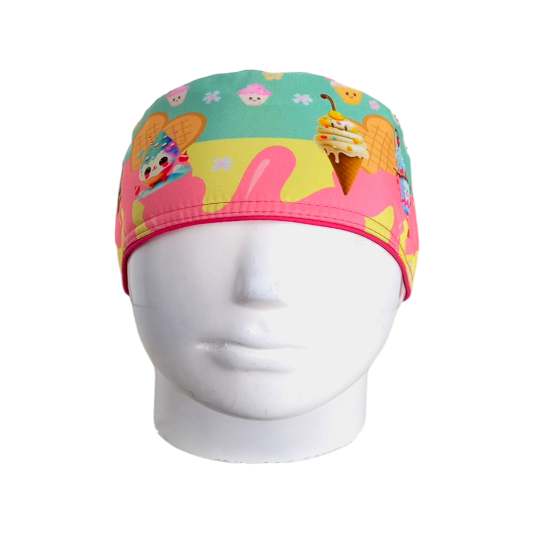 Gorro Quirúrgico Mujer y Portacarnet Heladitos - gorro antifluido para mujer Doctools - foto 3
