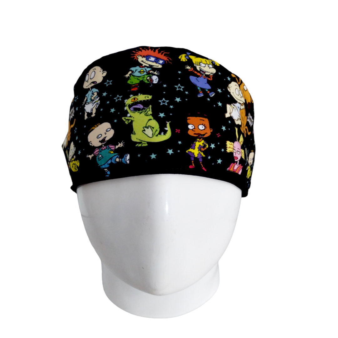 Gorro Quirúrgico Mujer y Portacarnet Rugrats Aventuras en Pañales Negro - gorro antifluido para mujer Doctools - foto 3