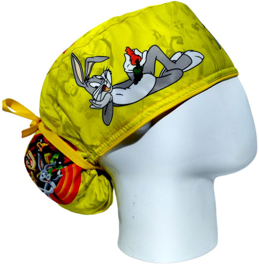 Gorro Quirúrgico Mujer y Portacarnet Bugs Bunny Amarillo - gorro antifluido para mujer Doctools - foto 2