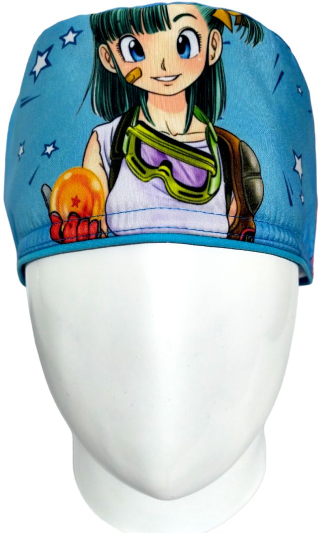 Gorro Quirúrgico Mujer y Portacarnet Bulma Azul - gorro antifluido para mujer Doctools - foto 3