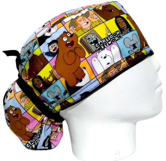 Gorro Quirúrgico Mujer y Portacarnet Bears Cuadros - gorro antifluido para mujer Doctools - foto 2