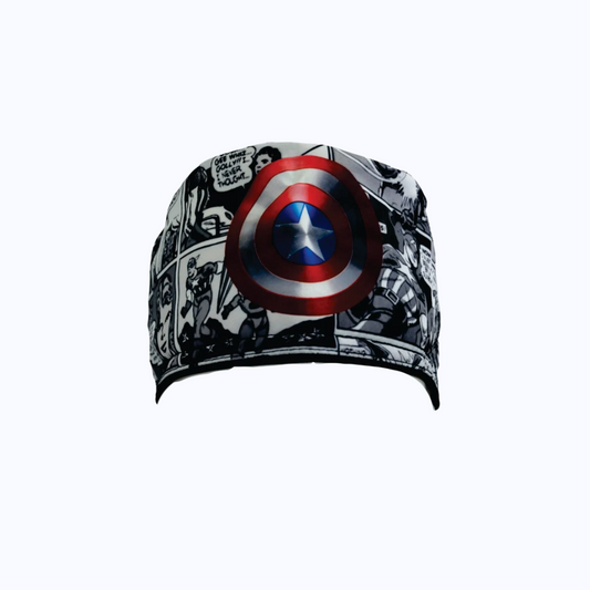 Gorro Quirúrgico Hombre y Portacarnet Capitán América y Superhéroes