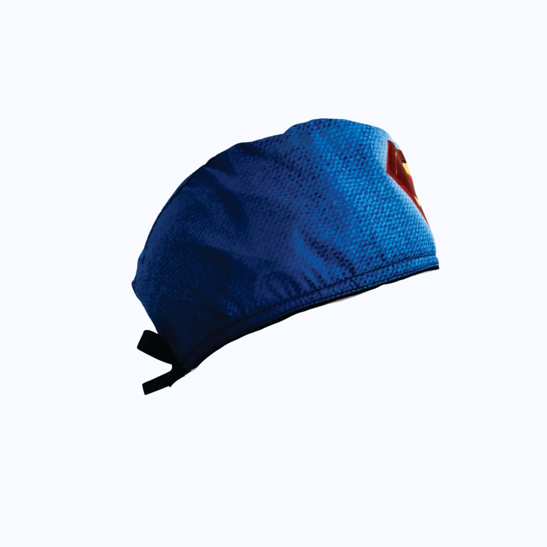 Gorro Quirúrgico Hombre y Portacarnet Superman Logo Clásico