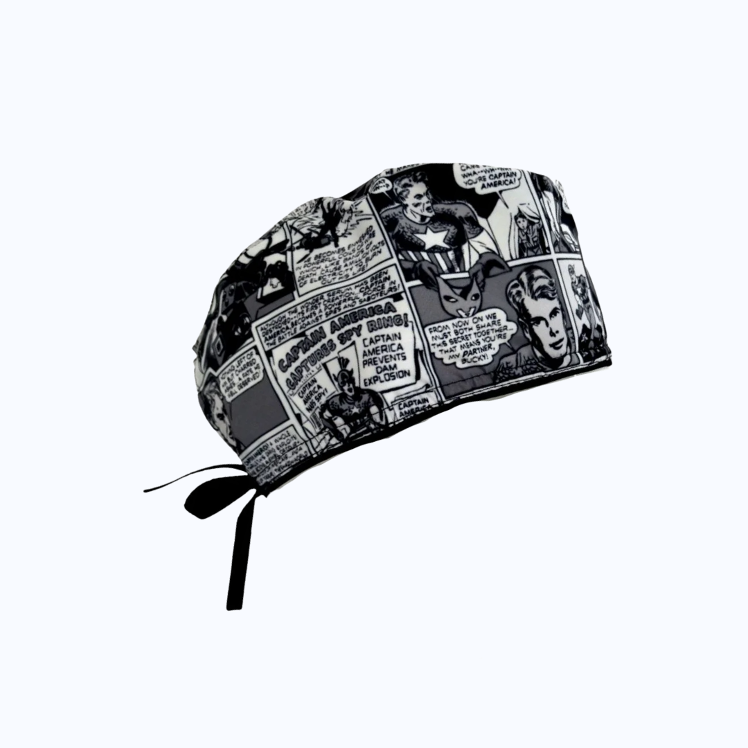Gorro Quirúrgico Hombre y Portacarnet Capitán América Escudo