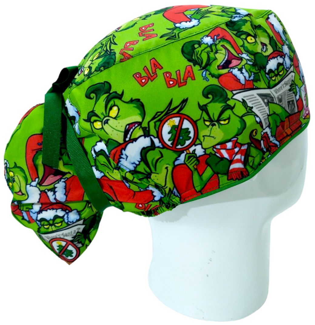 Gorro Quirúrgico Mujer y Portacarnet Grinch Verde - gorro antifluido para mujer Doctools - foto 2