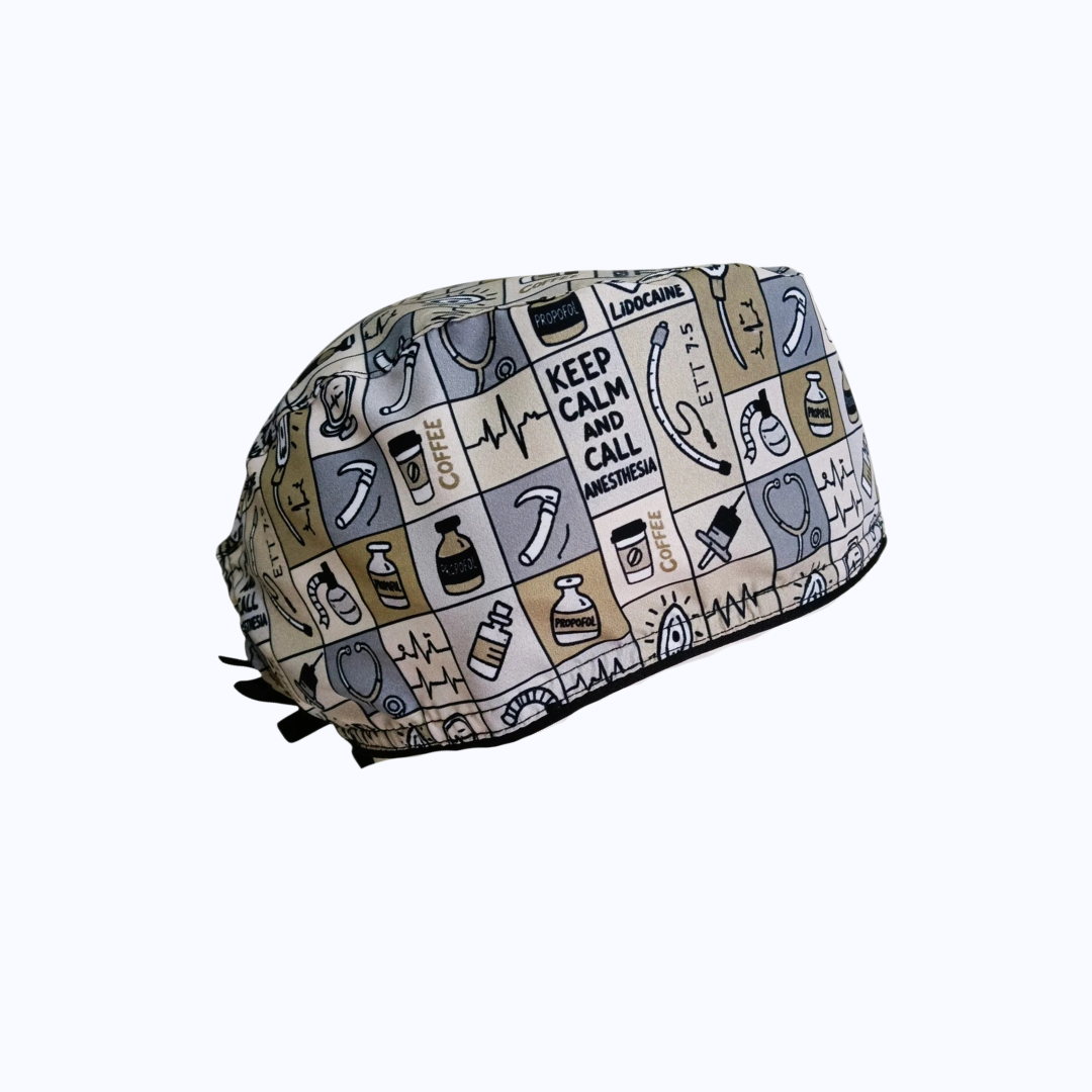 Gorro Quirúrgico Hombre y Portacarnet Anestesio Beige