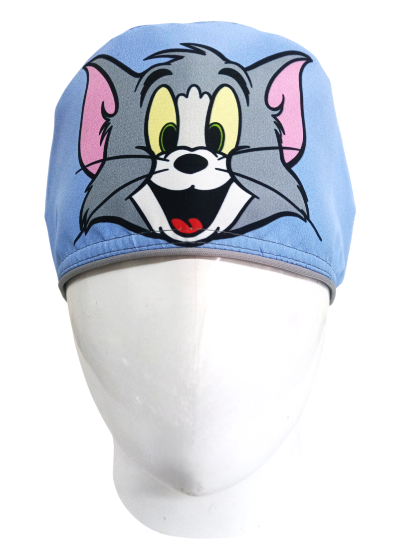 Gorro Quirúrgico Mujer y Portacarnet Tom y Jerry Azul - gorro antifluido para mujer Doctools - foto 3