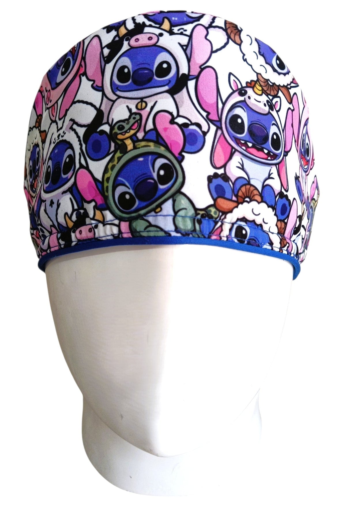 Gorro Quirúrgico Mujer y Portacarnet Stitch Trajes Azul - gorro antifluido para mujer Doctools - foto 3