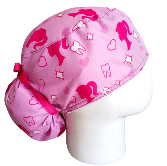Gorro Quirúrgico Mujer y Portacarnet Barbie Dental - gorro antifluido para mujer Doctools - foto 2