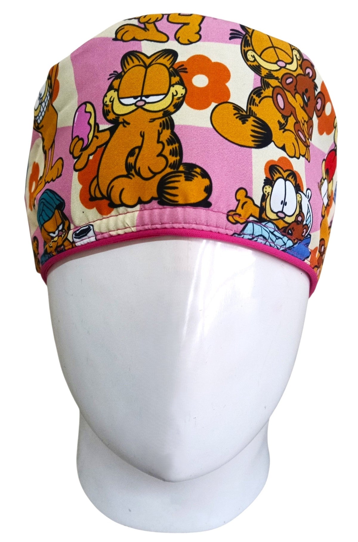 Gorro Quirúrgico Mujer y Portacarnet Garfield Rosa - gorro antifluido para mujer Doctools - foto 3