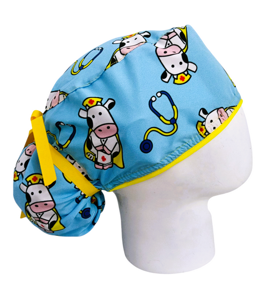 Gorro Quirúrgico Mujer y Portacarnet Vaquita Médica - gorro antifluido para mujer Doctools - foto 2