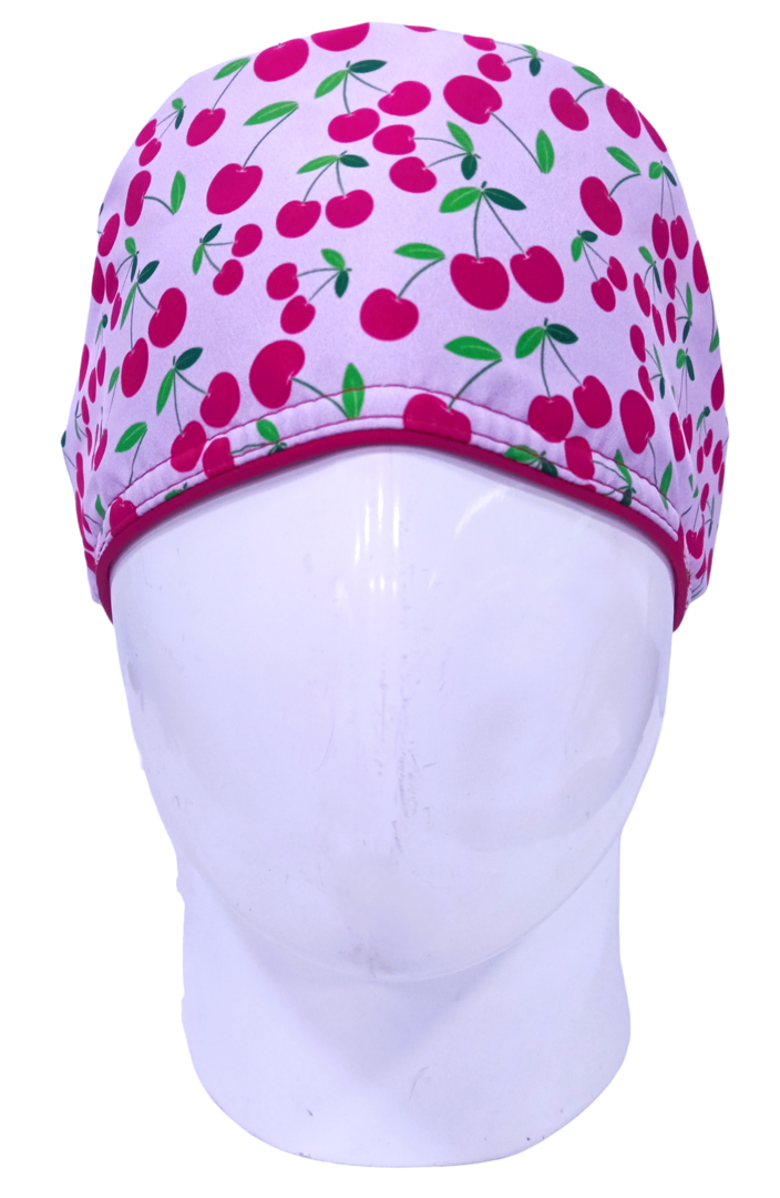 Gorro Quirúrgico Mujer y Portacarnet Cerezas - gorro antifluido para mujer Doctools - foto 3