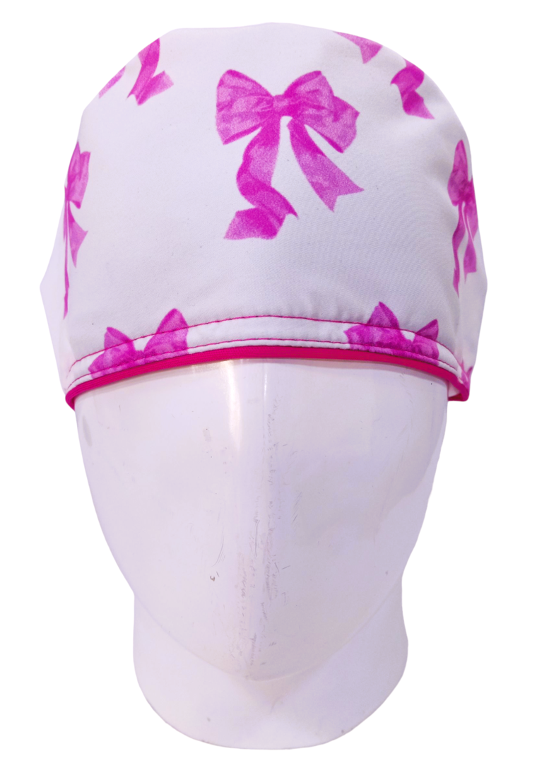 Gorro Quirúrgico Mujer y Portacarnet Lazos Rosa - gorro antifluido para mujer Doctools - foto 3