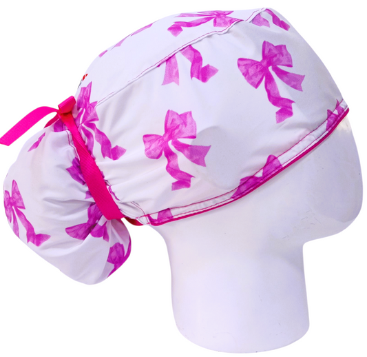 Gorro Quirúrgico Mujer y Portacarnet Lazos Rosa - gorro antifluido para mujer Doctools - foto 2